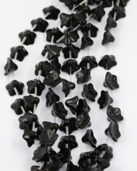 glass flower pendant black