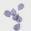 Leaf shape glass beads 18x13mm Purple