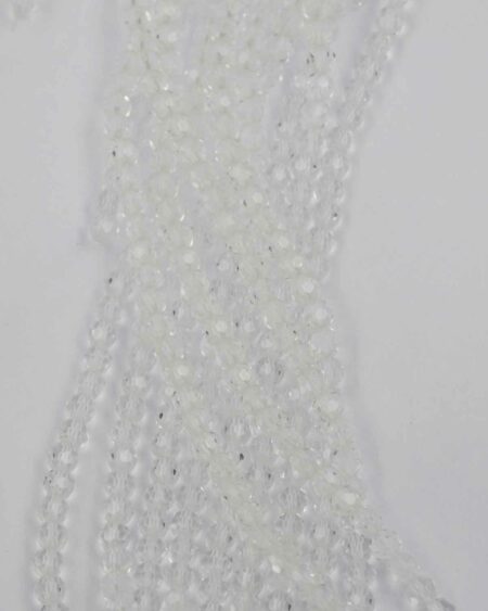 Faceted round glass bead 6mm clear