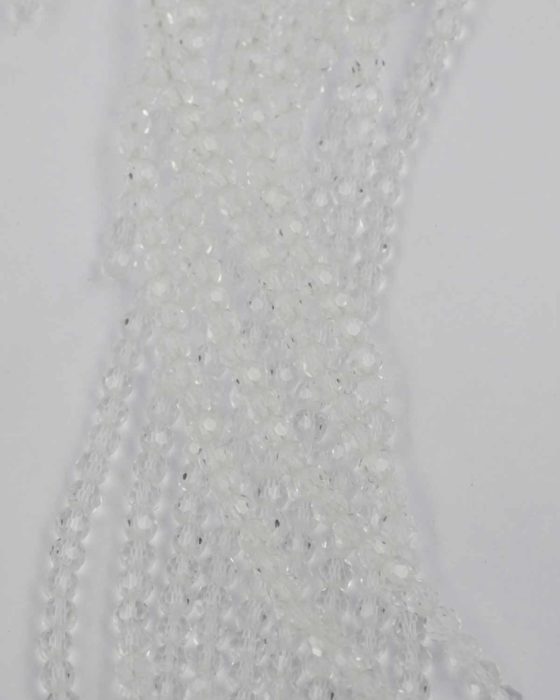 Faceted round glass bead 6mm clear