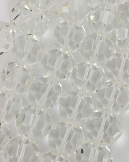 glass round faceted beads 20mm clear