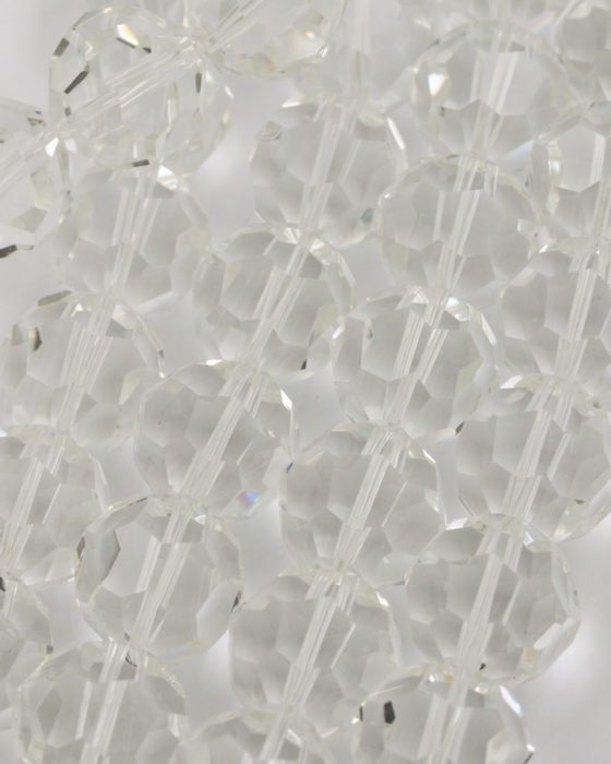glass round faceted beads 20mm clear