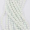 Faceted round glass bead 8mm white