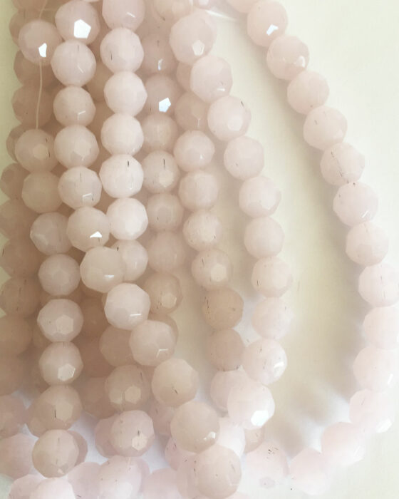 faceted round beads 12mm jade pink