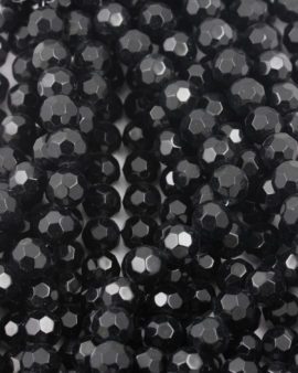 faceted glass round 12mm black