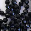 round faceted glass beads 14mm Black