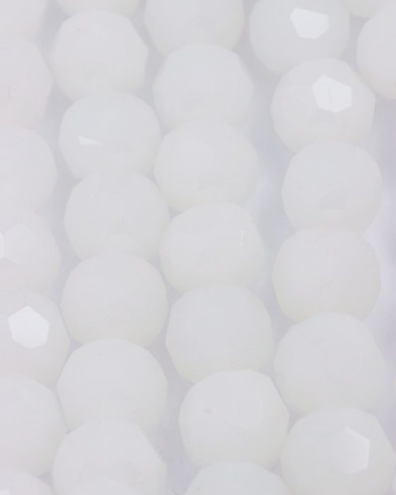 glass round faceted beads 20mm white