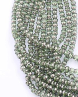 Silver Coated glass 6mm. Sold per string approx. 56 beads
