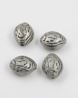 almond shape bead matte grey