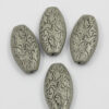 flat oval acrylic plated bead grey
