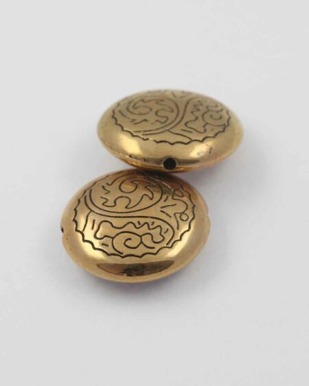 Flat Round acrylic plated bead gold NZ