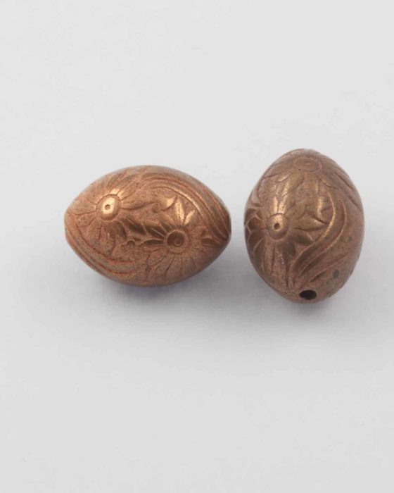 Oval acrylic plated bead copper NZ