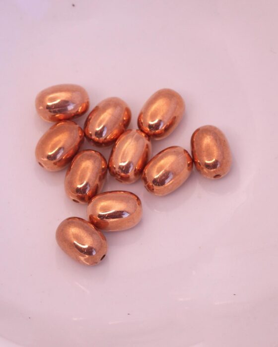 oval acrylic plated beads 8x10mm Copper