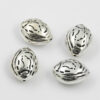 almond shape bead silver