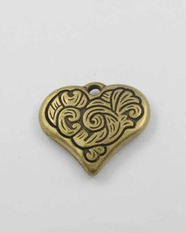 Heart pendant acrylic plated gold NZ