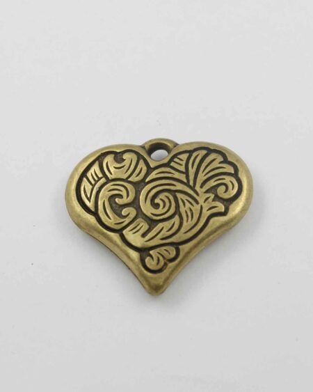 Heart pendant acrylic plated gold NZ