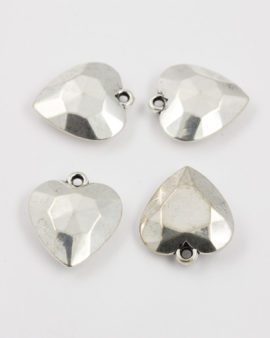 acrylic plated heart pendant silver