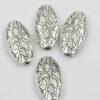 flat oval acrylic plated bead silver