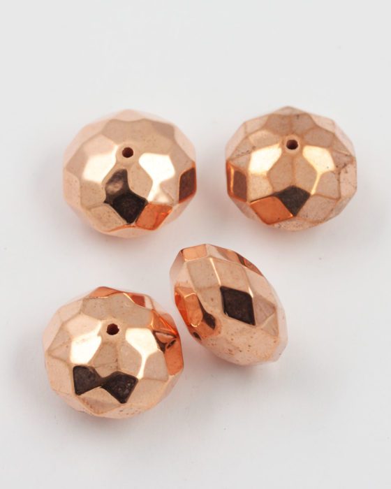 faceted donut shape bead copper coating