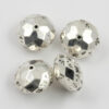 faceted donut shape bead silver coating
