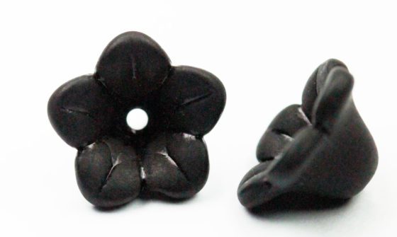 Acrylic Flower 12 mm Black