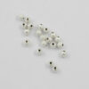 Sand jet round metal bead 4mm silver