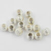 Circular design round metal bead 10mm silver