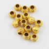 Circular design round metal bead 10mm gold