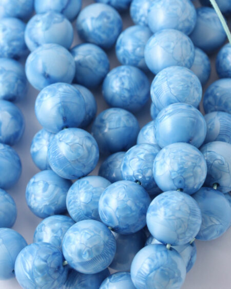 Round resin beads 16mm Blue