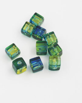 Resin Cube 10x10mm Yellow & Blue