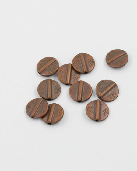 flat round brass metal beads antique copper