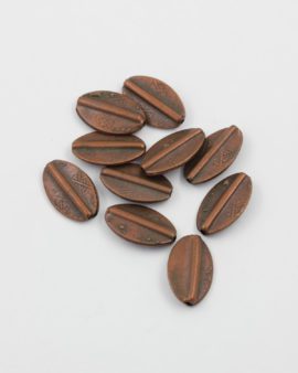 flat oval brass metal beads antique copper