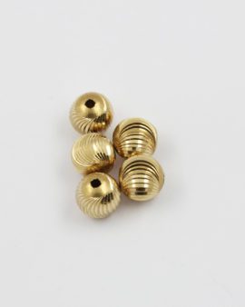 Curved indent brass bead 12mm
