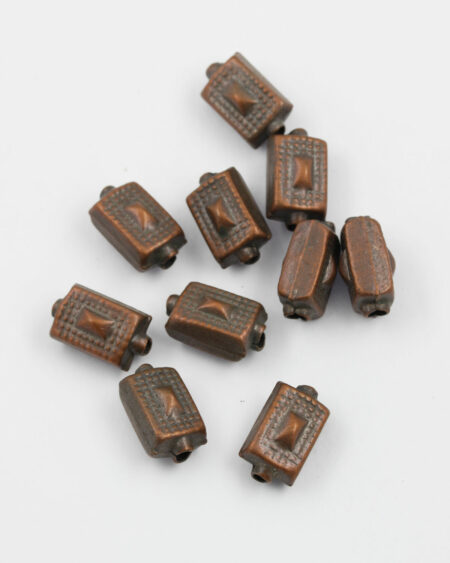 rectangle metal bead antique copper