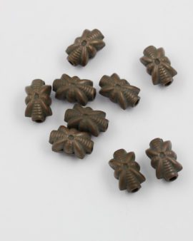 leaf shape brass bead antique copper