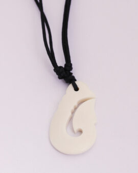 Fish hook pendant and bird head with sliding cord