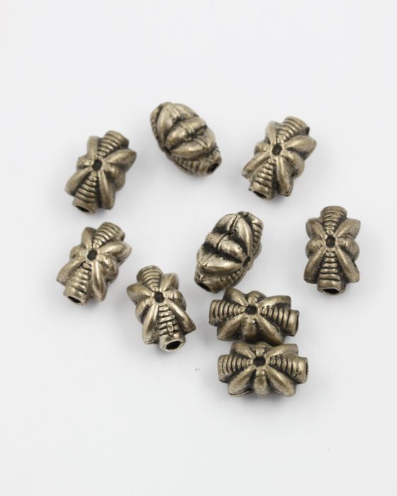 leaf shape brass bead antique silver