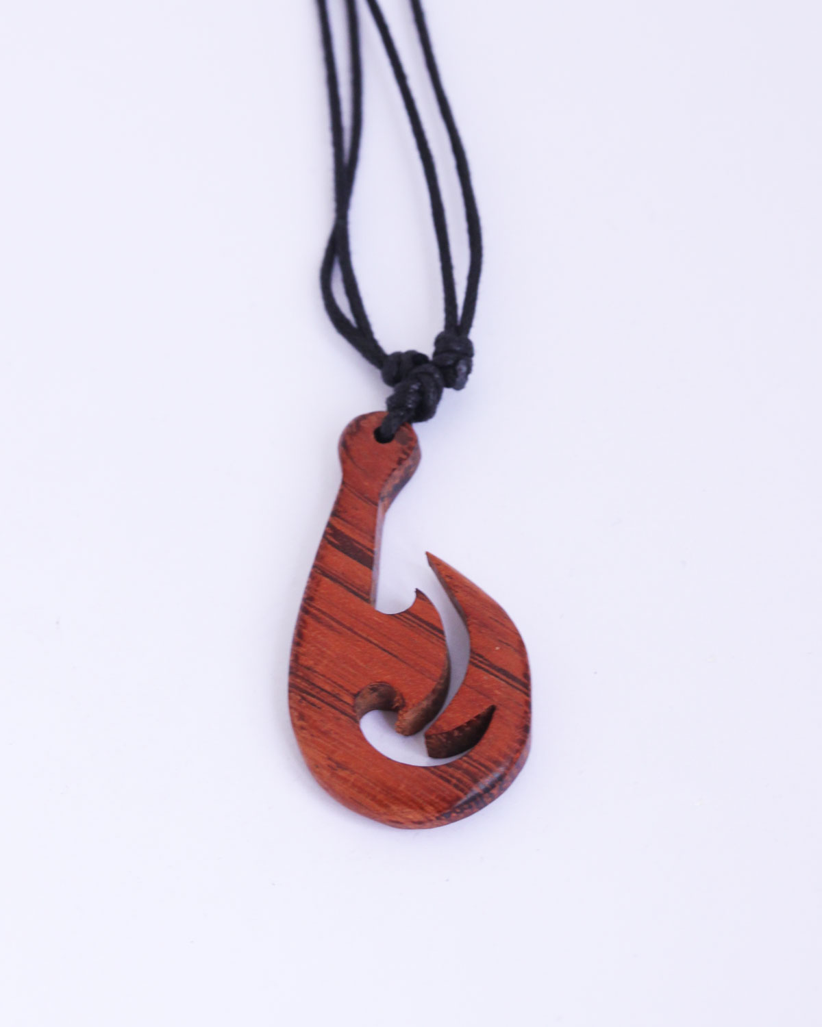 Stylised Wooden Fish Hook Pendant. Sold individually - Auckland Beads NZ ,  beads and jewellery supplies wholesale