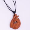 Wooden fish hook pendant