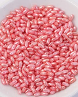 Plastic Rice Beads 3.5mm. Soft Pink