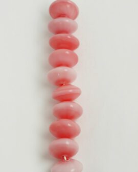 Mouth Blown Glass Rondelle 12x20mm pink opal