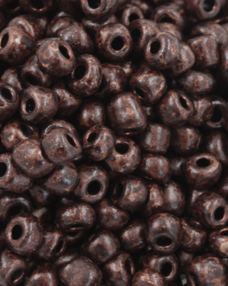 Seed Beads Matte Finish Size 6 Brown Kelp