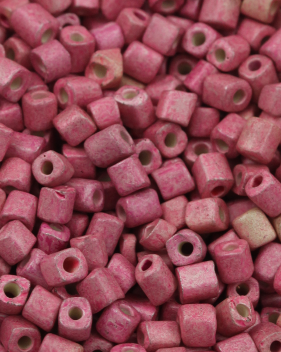 Cube Beads Matte Finish 3mm Pink Coral