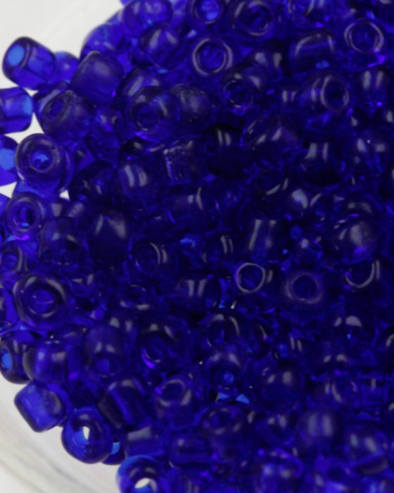 Seed beads size 6 transparent royal blue