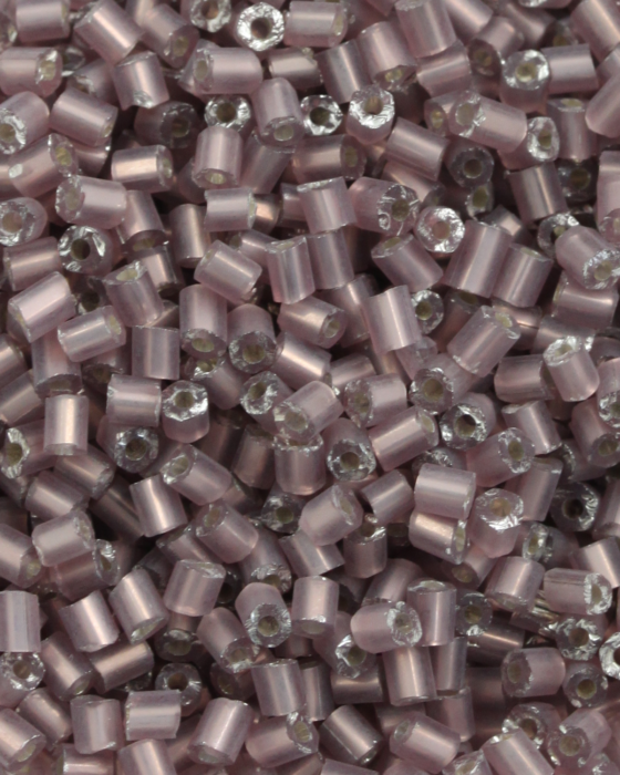 Bugle Beads 2mm Silver Lined Old Rose