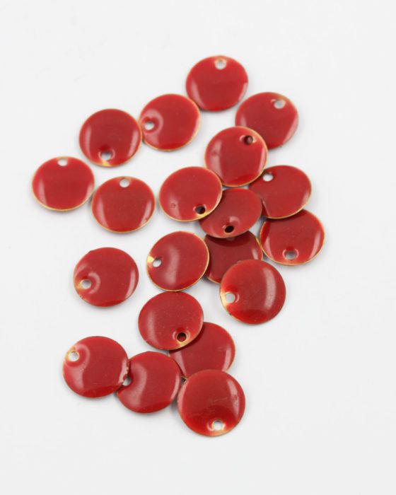 round enamelled charm 12mm red