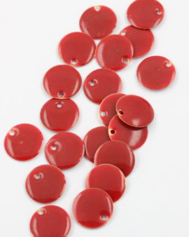 round enamelled charm 15mm red