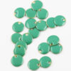round enamelled charm 12mm green