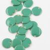 round enamelled charm 15mm green