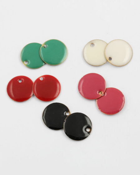 mix pack enamelled round charms 15mm